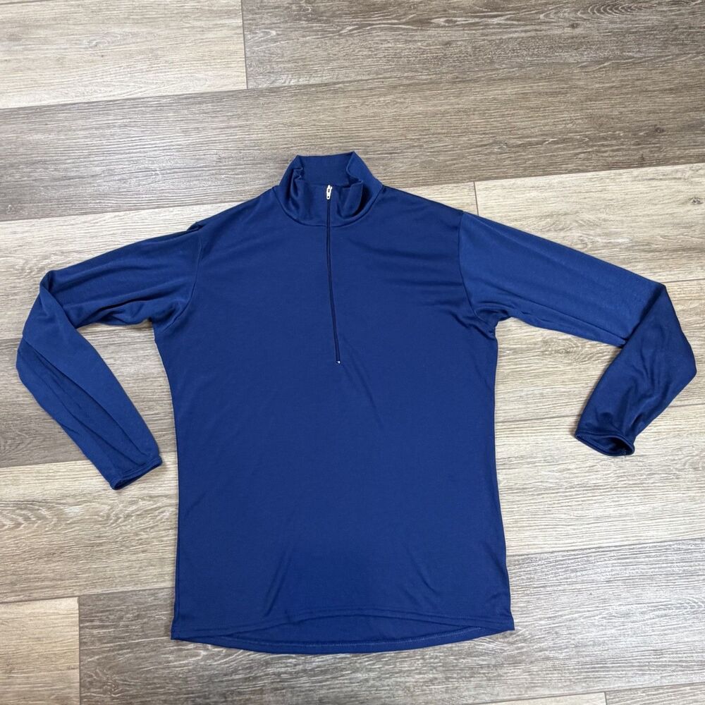 Patagonia Shirt Mens Small Blue Long Sleeve Capilene 1/4 Zip Base Layer Made USA